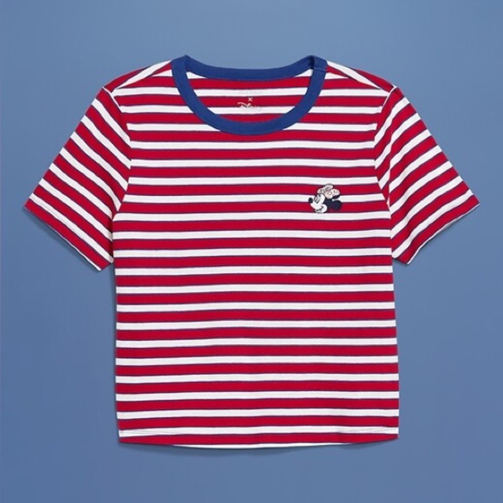 Old Navy Red & White Striped Minnie Mouse Crop Tee – Size 4X - Picture 4 of 10